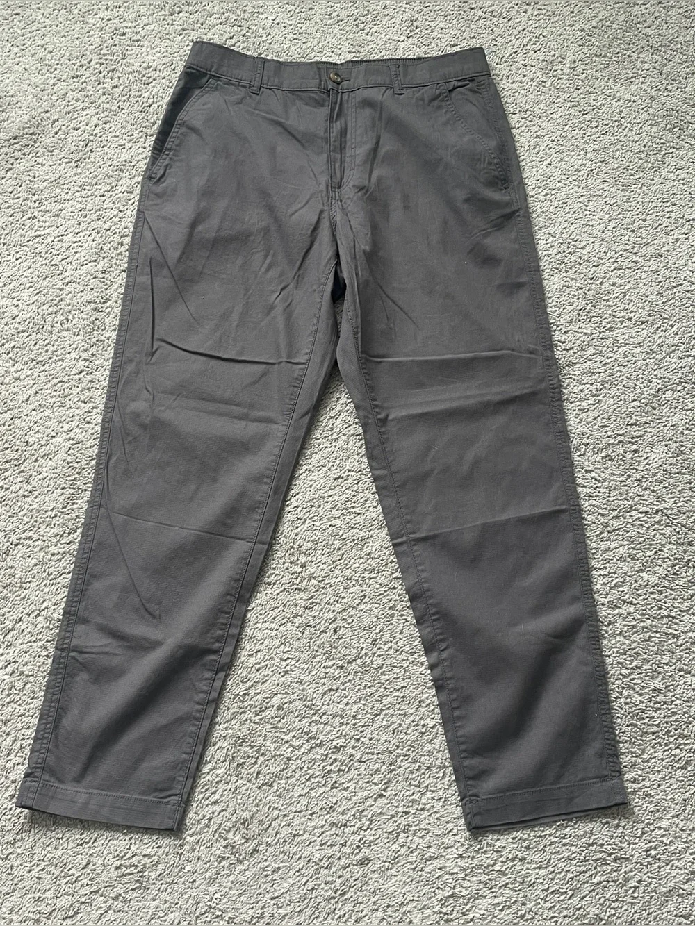 Lot of 2 Eddie Bauer Mens 34x30 Stretch Chino Pants Elastic Waist Brown Charcoal